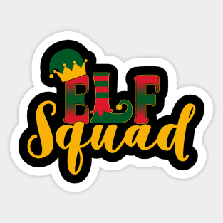 Elf Squad Christmas Humor Sticker